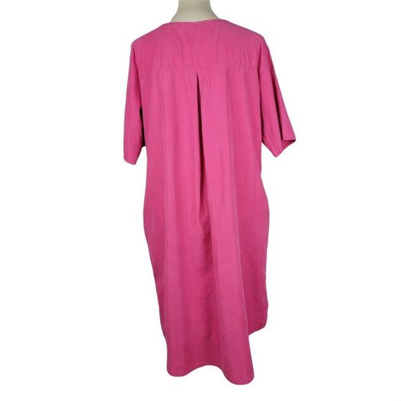 Unbranded Pink Colorful Lip Print Midi Shift Short Sleeves Pocket Dress Size XL - Picture 3 of 10